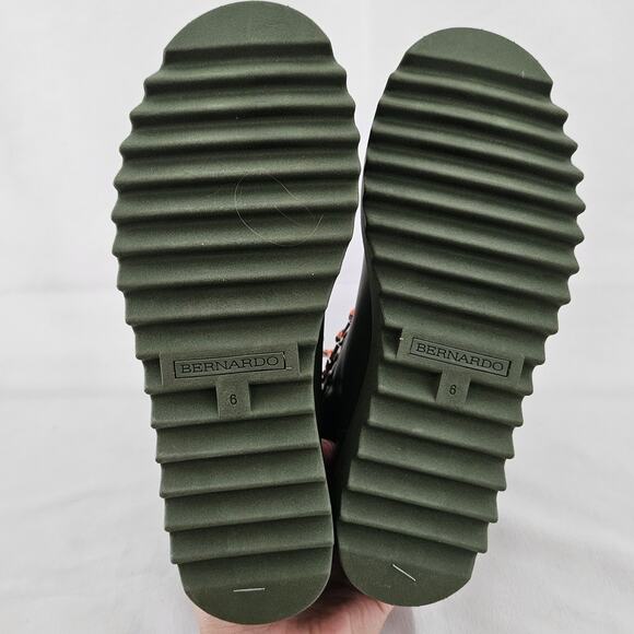 Bernardo Wiley Green Camo Faux Shearling-Trim Rain Boots sz 6 NWOT $165 Basic - Picture 7 of 7